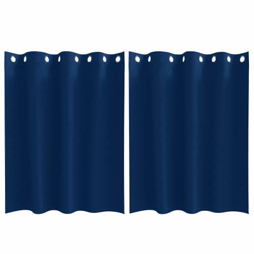 Zavjese sa zavjesama 2 pcs Tamno plava 140 x 140 cm Poliester Cijena