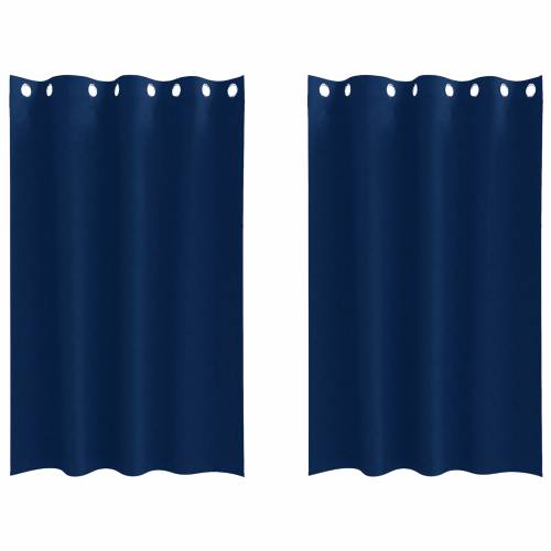 Zavjese sa zavjesama 2 pcs Tamno plava 175 x 140 cm Poliester Cijena