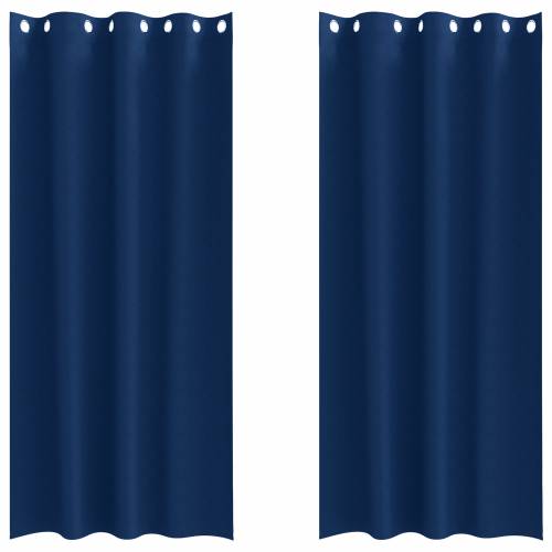 Zavjese sa zavjesama 2 pcs Tamno plava 225 x 140 cm Poliester Cijena