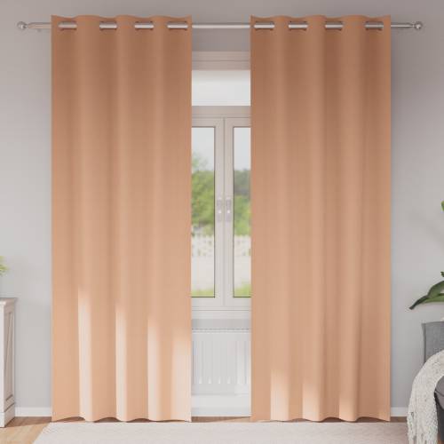 Zavjese sa zavjesama 2 pcs Svjetlosmeđa 225 x 140 cm Poliester Cijena