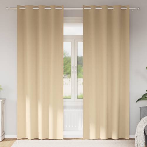 Zavjese sa zavjesama 2 pcs Krema 225 x 140 cm Poliester Cijena
