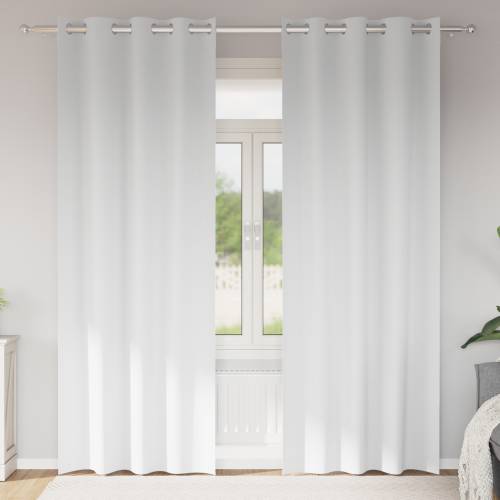 Zavjese sa zavjesama 2 pcs Čista bijela 225 x 140 cm Poliester Cijena