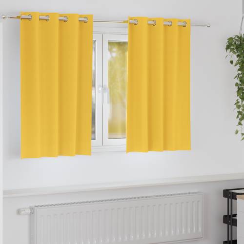 Zavjese 2 pcs žuta boja senfa 140 x 140 cm Poliester Cijena
