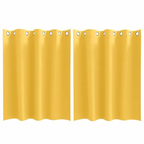 Zavjese 2 pcs žuta boja senfa 140 x 140 cm Poliester Cijena