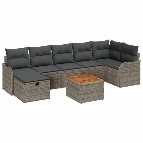 8 kom Set vrtnih sofa s jastučićima Siva Poli Ratan Cijena