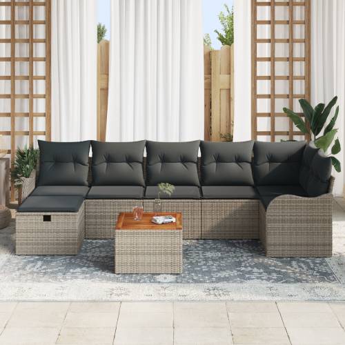 8 kom Set vrtnih sofa s jastučićima Siva Poli Ratan Cijena