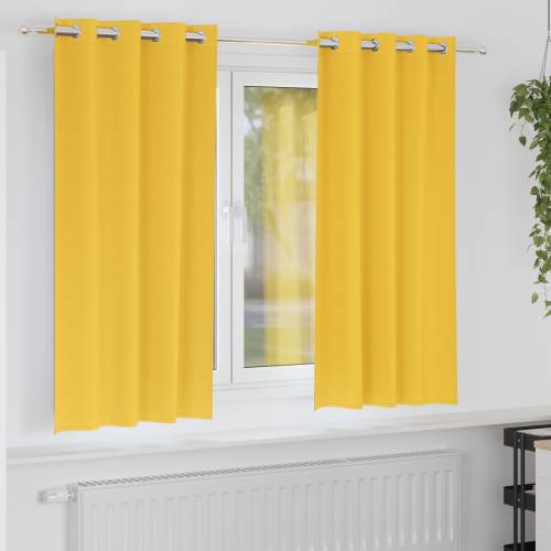 Zavjese 2 pcs žuta boja senfa 175 x 140 cm Poliester Cijena