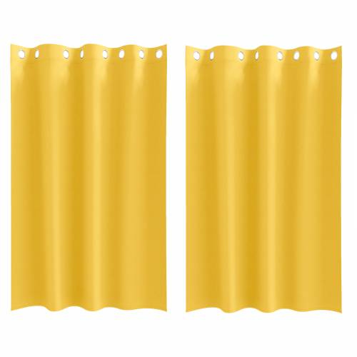 Zavjese 2 pcs žuta boja senfa 175 x 140 cm Poliester Cijena