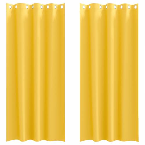 Zavjese 2 pcs žuta boja senfa 260 x 140 cm Poliester Cijena