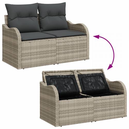 6-dijelni vrtni sofa set sa jastučićima svjetlosiva poly rattan Cijena