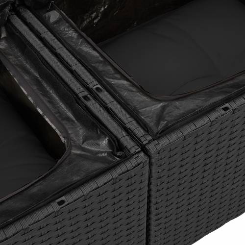 set od 6 komada vrtnih sofa s jastučićima Crni poli ratan Cijena
