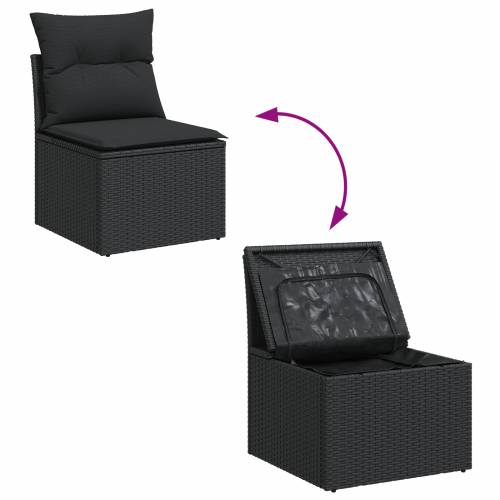 set od 6 komada vrtnih sofa s jastučićima Crni poli ratan Cijena