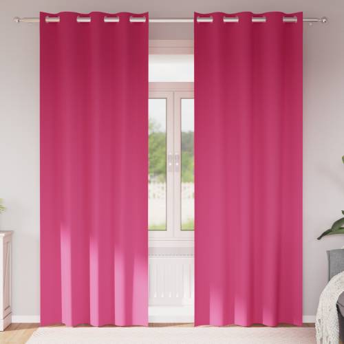 Zavjese sa zavjesama 2 pcs Svijetla roza 225 x 140 cm Poliester Cijena