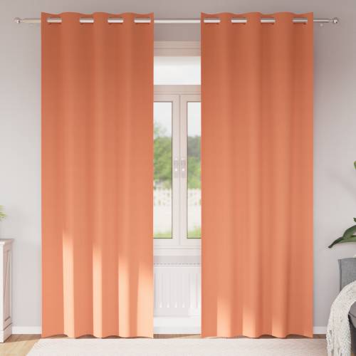 Zavjese sa zavjesama 2 pcs Terakota 225 x 140 cm Poliester Cijena
