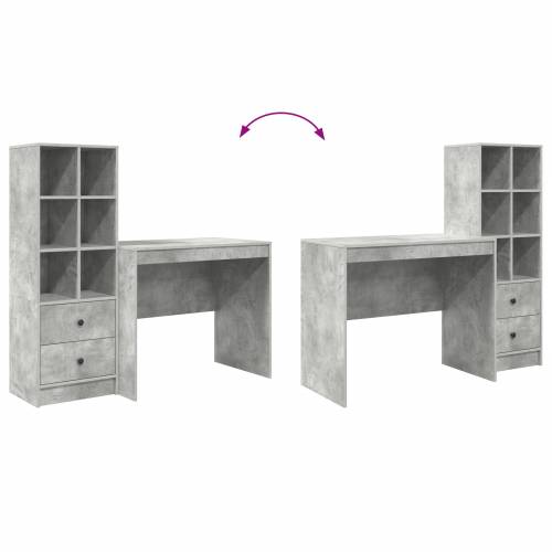 Stol s pohranom Beton siva Konstruirano drvo Cijena