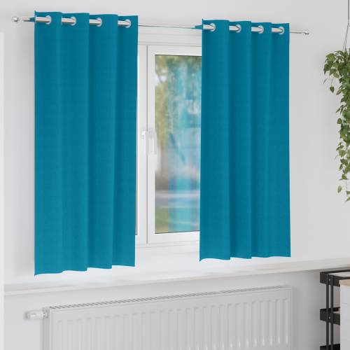 Zavjese sa zavjesama 2 pcs Tirkizna 175 x 140 cm Poliester Cijena