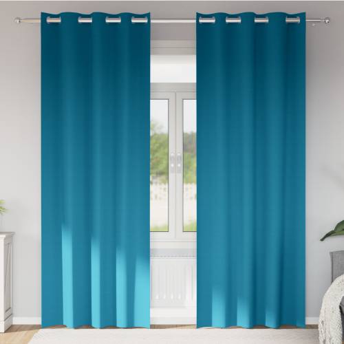 Zavjese sa zavjesama 2 pcs Tirkizna 245 x 140 cm Poliester Cijena