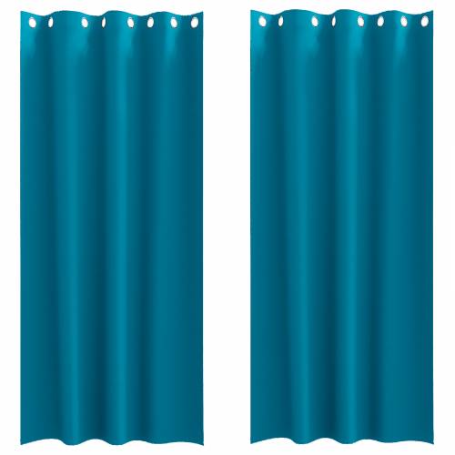 Zavjese sa zavjesama 2 pcs Tirkizna 245 x 140 cm Poliester Cijena