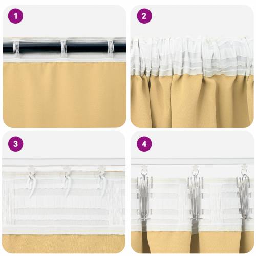 Zavjese sa zavjesama 2 pcs Bež 140 x 140 cm Poliester Cijena