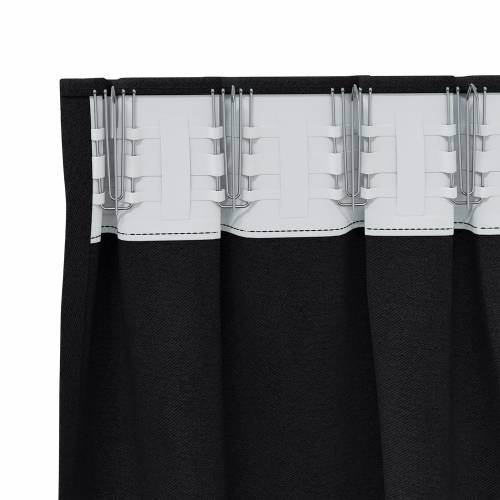 Zavjese sa zavjesama 2 pcs Crna 260 x 140 cm Poliester Cijena