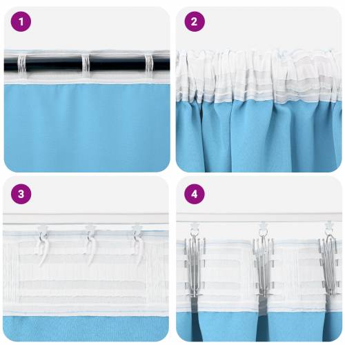 Zavjese 2 pcs Svijetlo plava 225 x 140 cm Poliester Cijena