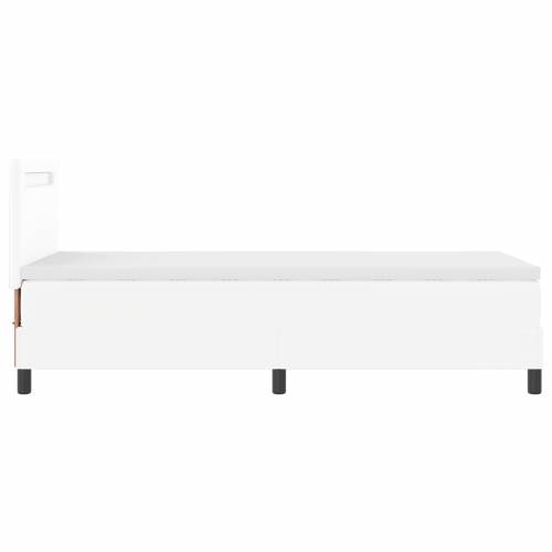 Box Spring krevet s madracem u bijeloj boji, jednomjesto, umjetna koža Cijena