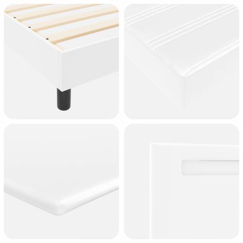 Box Spring krevet s madracem u bijeloj boji, jednomjesto, umjetna koža Cijena