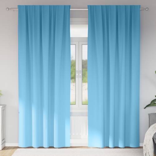 Zavjese 2 pcs Svijetlo plava 245 x 140 cm Poliester Cijena
