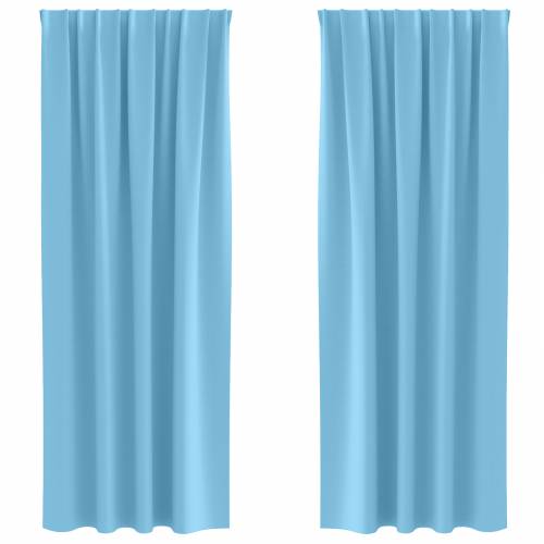 Zavjese 2 pcs Svijetlo plava 245 x 140 cm Poliester Cijena