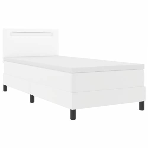 krevet s madracem - bijeli 100x200 cm od umjetne kože. Cijena
