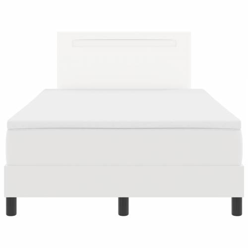 Box Spring krevet s madracem, bijela boja, 120 x 200 cm, umjetna koža Cijena