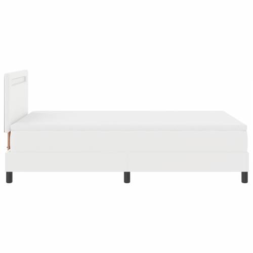 Box Spring krevet s madracem, bijela boja, 120 x 200 cm, umjetna koža Cijena