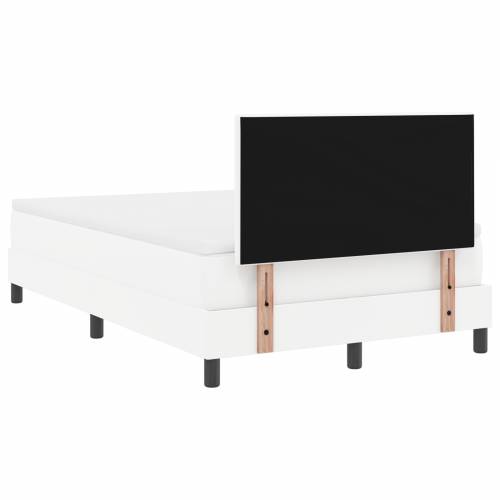 Box Spring krevet s madracem, bijela boja, 120 x 200 cm, umjetna koža Cijena