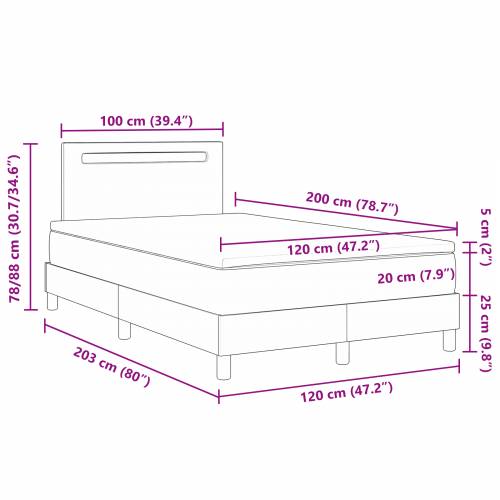 Box Spring krevet s madracem, bijela boja, 120 x 200 cm, umjetna koža Cijena