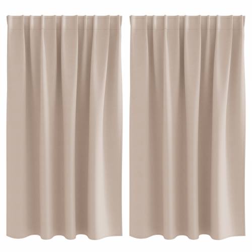 Zavjese sa zavjesama 2 pcs Sivo-smeđa 140 x 140 cm Poliester Cijena