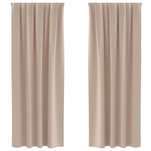 Zavjese sa zavjesama 2 pcs Sivo-smeđa 225 x 140 cm Poliester Cijena