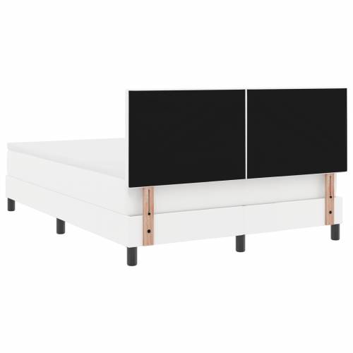 Box Spring krevet s madracem u bijeloj boji, 140 x 200 cm, izrađen od umjetne kože. Cijena