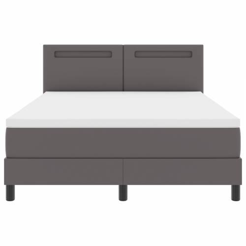Box Spring krevet s madracem u sivoj - 140 x 200 cm, umjetna koža Cijena