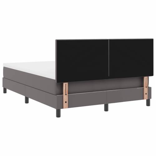 Box Spring krevet s madracem u sivoj - 140 x 200 cm, umjetna koža Cijena