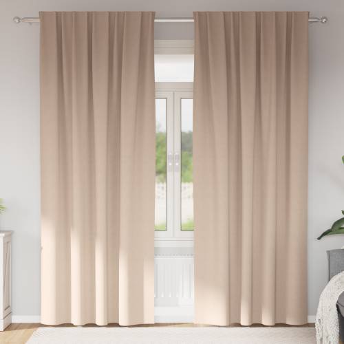 Zavjese sa zavjesama 2 pcs Sivo-smeđa 260 x 140 cm Poliester Cijena