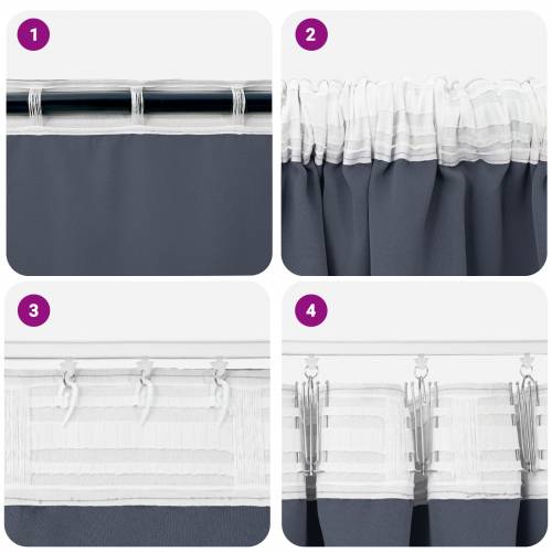 Zavjese sa zavjesama 2 pcs Antracit 260 x 140 cm Poliester Cijena