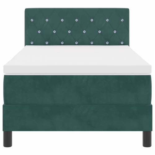 Box Spring Krevet s Madracem Tamnozelena 90x200 cm Baršun Cijena