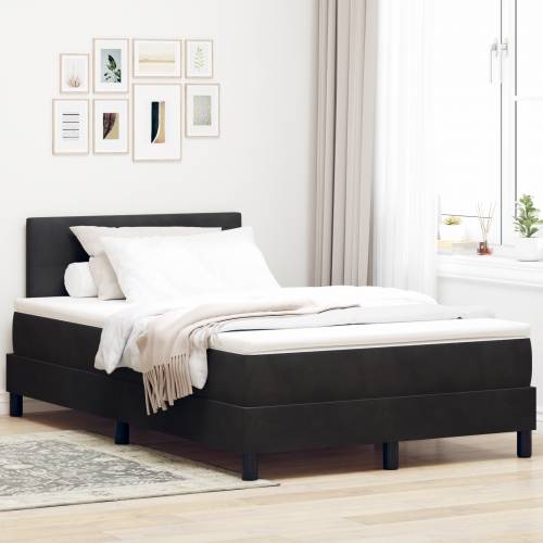 Box Spring Krevet s Madracem Crni Mali Dupli Baršun Cijena