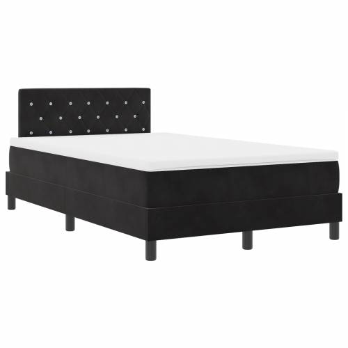 Box Spring Krevet s Madracem Crni Mali Dupli Baršun Cijena