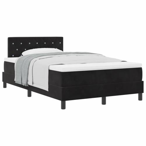 Box Spring Krevet s Madracem Crni Mali Dupli Baršun Cijena