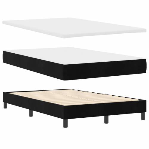 Box Spring Krevet s Madracem Crni Mali Dupli Baršun Cijena
