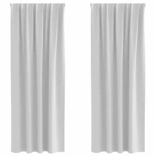 Zavjese sa zavjesama 2 pcs Svijetlo siva 225 x 140 cm Poliester Cijena