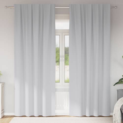 Zavjese sa zavjesama 2 pcs Svijetlo siva 245 x 140 cm Poliester Cijena