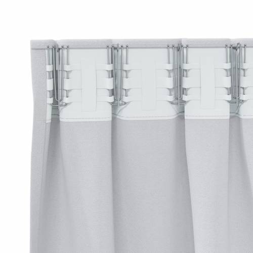 Zavjese sa zavjesama 2 pcs Svijetlo siva 245 x 140 cm Poliester Cijena