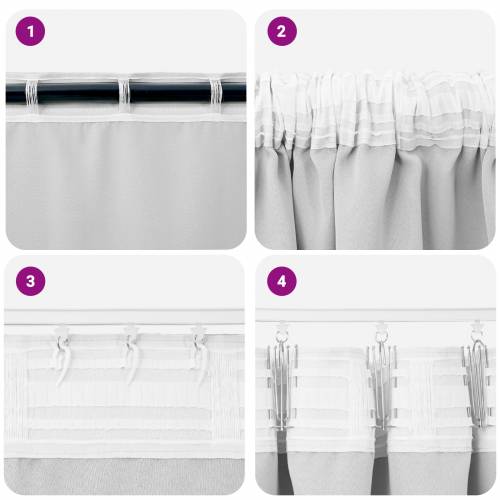 Zavjese sa zavjesama 2 pcs Svijetlo siva 245 x 140 cm Poliester Cijena